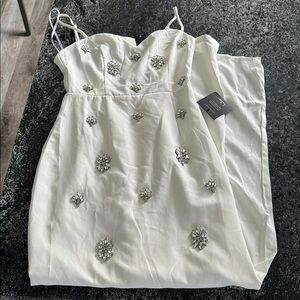 Lulu's White Dress with Silver Accents